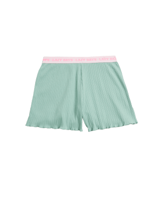 

M&S Collection Mix & Match - Kurze Schlafanzughose mit hohem Baumwollanteil und Schriftzug (6-16 J.) - Green, Green
