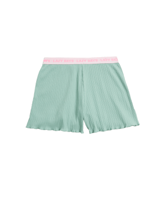 

Girls M&S Collection Mix & Match Cotton Rich Slogan Pyjama Shorts (6-16 Yrs) - Green, Green