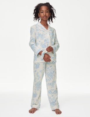 Merry Style Meisjes Pyjama Slaap Onesie Jumpsuit Overall MS10-186 (Blauw/Punten/Marine, 122-128