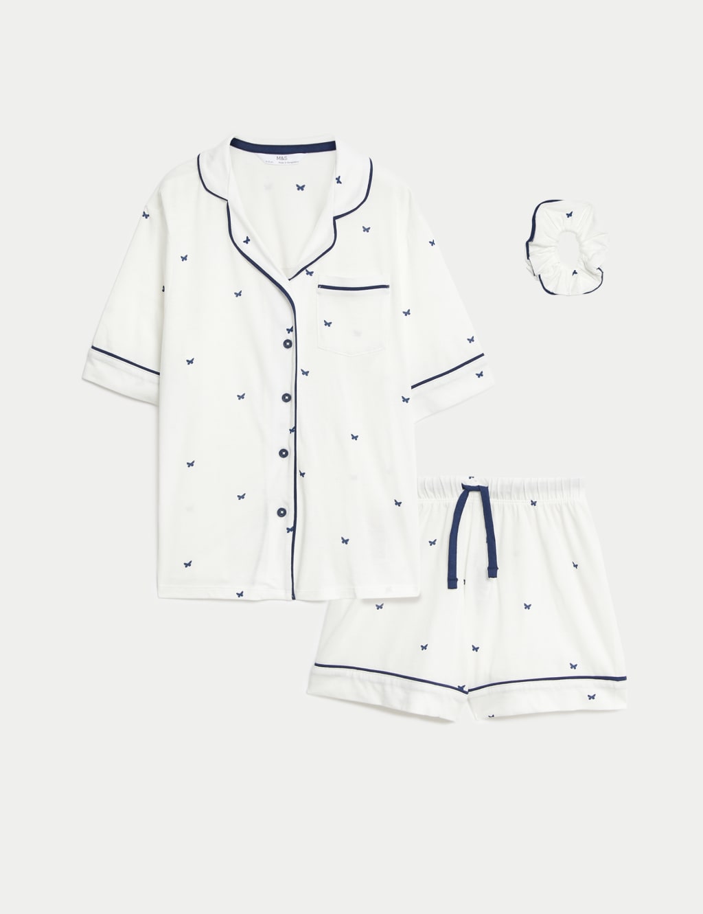 Cotton Blend Butterfly Pyjamas with Scrunchie (6-16 Yrs) image 2