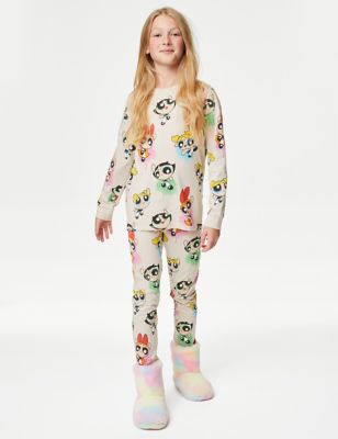 M&S Girls Powerpuff Girlstm Pyjamas (6-16 Yrs) - 7-8 Y - Cream, Cream