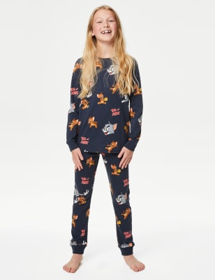 M&S Tom & Jerry Pyjamas (3-16 Yrs) - 13-14 - Navy Mix, Navy Mix