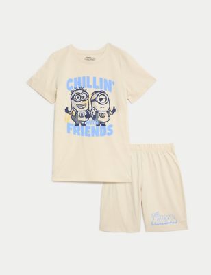 M&S Boys Pure Cotton Minions Pyjamas (3-16 Yrs) - 4-5 Y - Calico Mix, Calico Mix