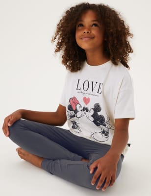 

M&S Collection Schlafanzug aus reiner Baumwolle mit Minnie Mouse™-Motiv (2-16 Jahre) - Charcoal Mix, Charcoal Mix