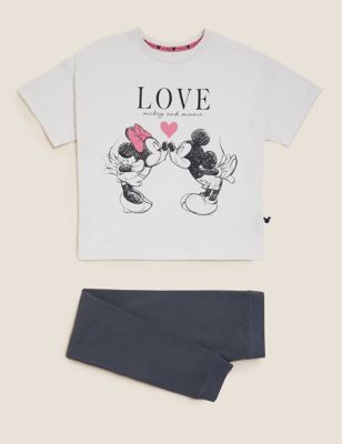 M&S Girls Minnie Mouse  Pure Cotton Pyjamas (2-16 Yrs)