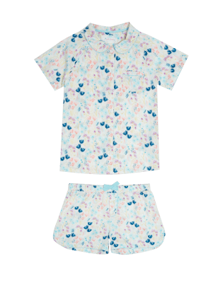 Pure Cotton Floral Short Pyjamas (3-14 Years) | M&S