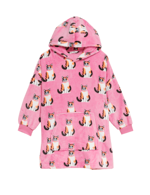 

M&S Collection Extra großer Fleece-Hoodie mit Katzenmuster (7-16 J.) - Light Pink, Light Pink