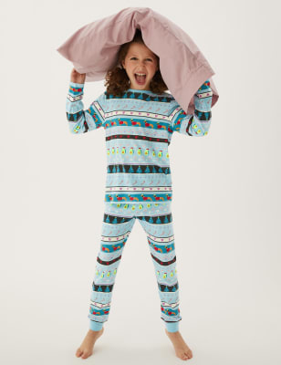 Striped Long John Pajama Set