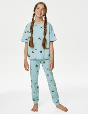 2pk Pure Cotton Panda Pyjama Sets (6-16 Yrs)