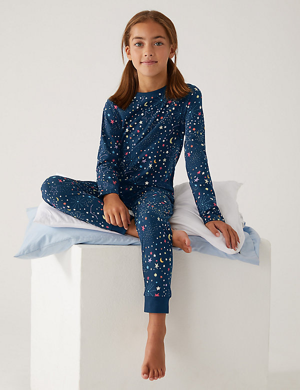 Pure Cotton Star Pyjamas (6-16 Yrs) - FR