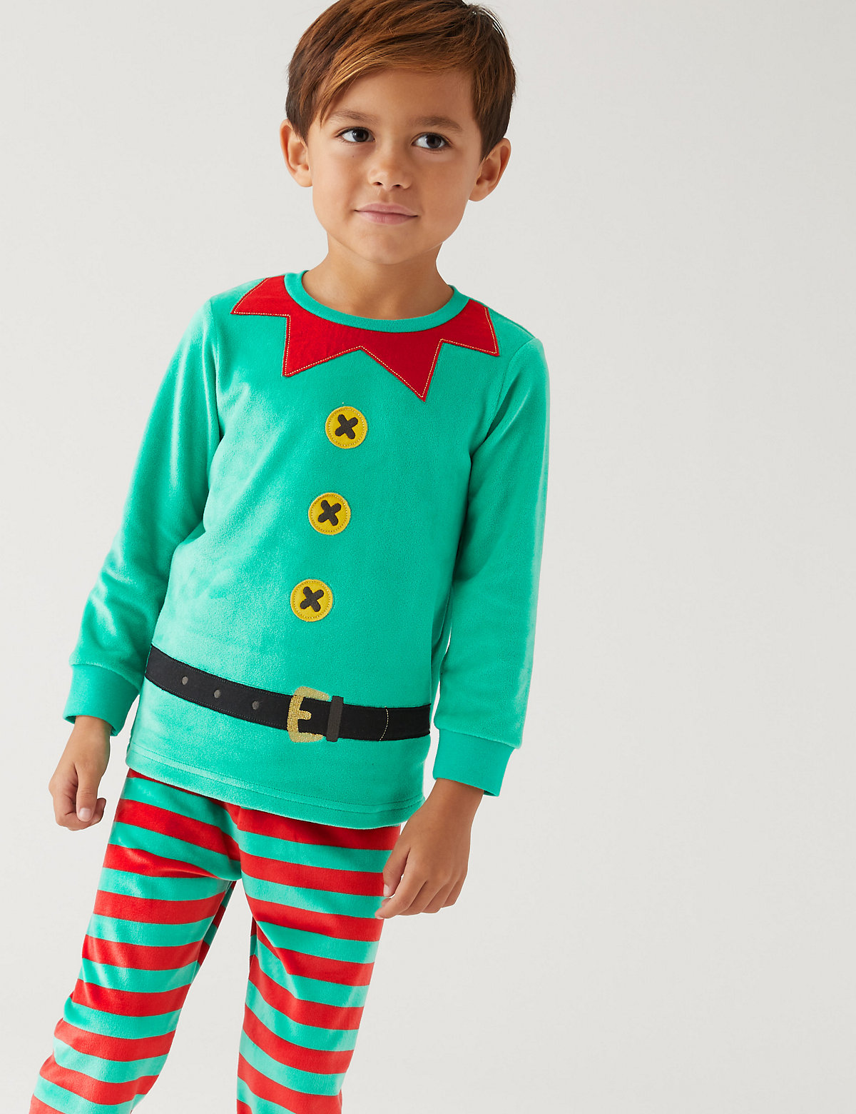 Velour Christmas Elf Pyjamas (1-7 Yrs)