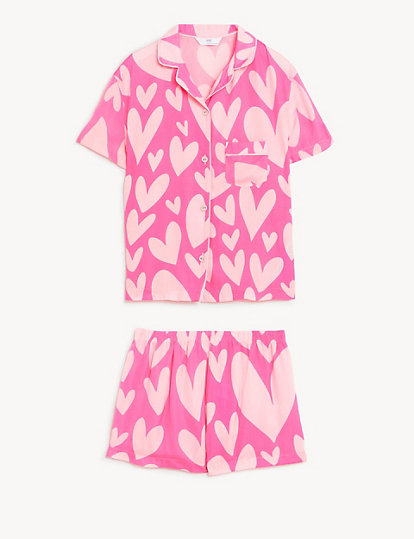 Heart Print Short Pyjama Set