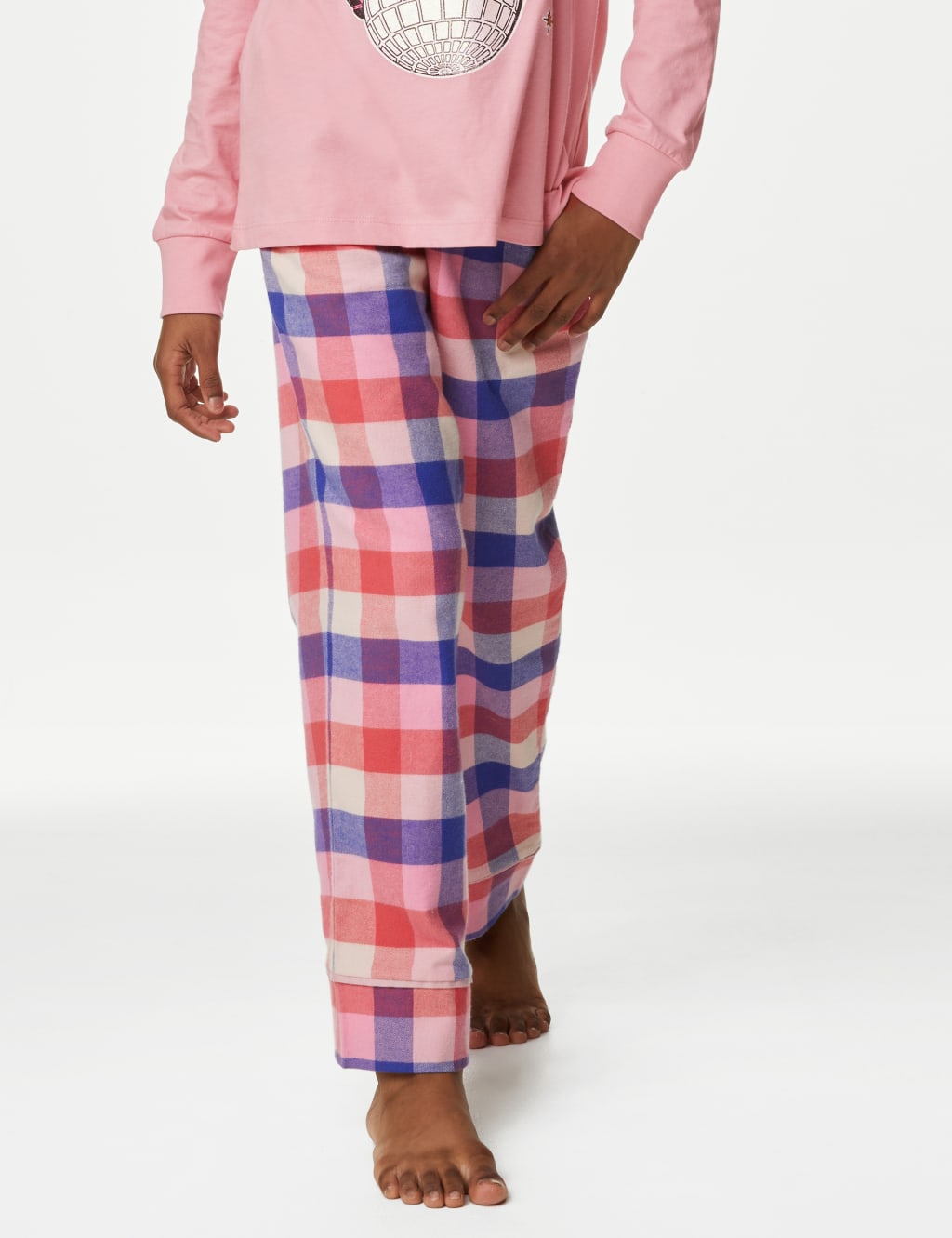 Christmas Santa Checked Pyjamas (6-16 Yrs) image 5