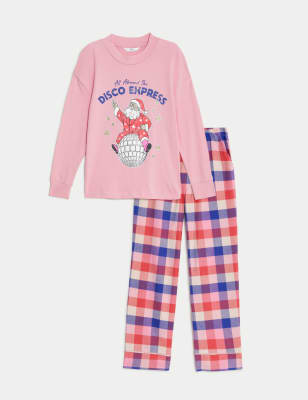 

Girls M&S Collection Christmas Santa Checked Pyjamas (6-16 Yrs) - Pink Mix, Pink Mix