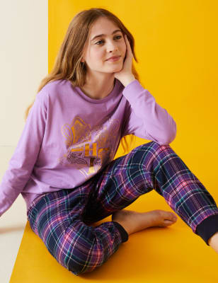 

M&S Collection Schlafanzug aus reiner Baumwolle mit Harry Potter™-Motiv (2-16 Jahre) - Lilac Mix, Lilac Mix