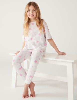 

M&S Collection Pack de 3 pijamas de algodón estampados (6-16 años) - Blue Mix, Blue Mix