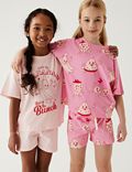 2pk Cotton Rich Banana Short Pyjama Sets (6-16 Yrs)