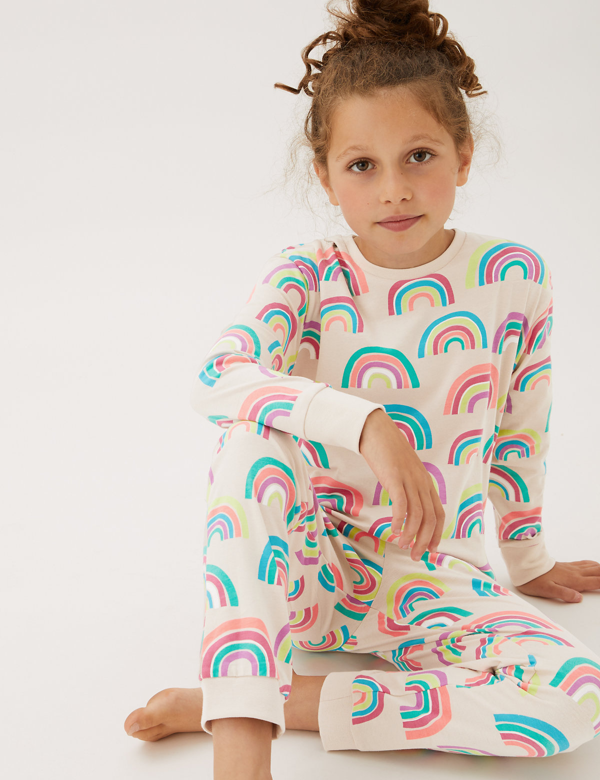 2pk Pure Cotton Rainbow Pyjama Sets (6-16 Yrs)