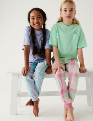 

M&S Collection Pack de 2 pijamas 100% algodón de cuadros (6-16 años) - Blue Mix, Blue Mix