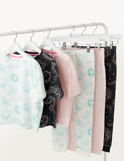 3pk Pure Cotton Celestial Pyjama Sets