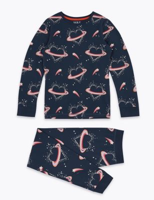 Cotton Heart Print Pyjama Set (7-16 Yrs) 