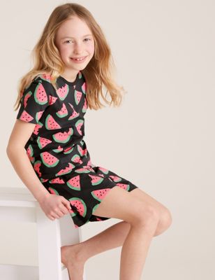 Pyjashort en coton à motif pastèque (du 7 au 16 ans) - Multi