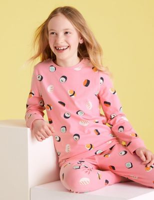 Pyjama en coton à motif sushi (du 7 au 16 ans) - Pink Mix