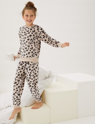 

M&S Collection Schlafanzug mit Leopardenmuster und Velours (6-16 Jahre) - Multi, Multi