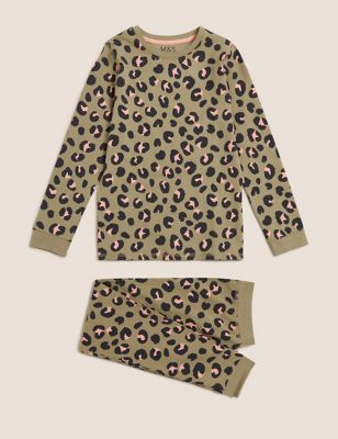 M&S Girls Cotton Rich Leopard Pyjamas (7-16 Yrs)