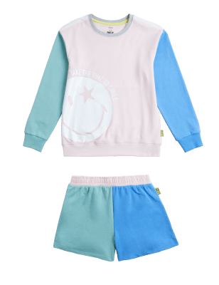 

Girls M&S Collection SmileyWorld® Lounge Short Pyjama Set (6-16 Yrs) - Pink Mix, Pink Mix