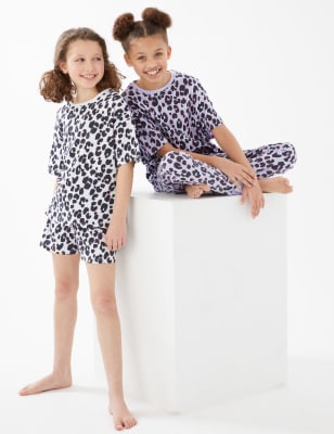

M&S Collection Pack de 2 pijamas 100% algodón con estampado de leopardo (6-16 años) - Multi, Multi