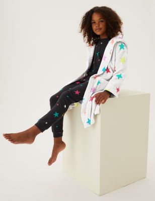 

M&S Collection Fleece-Morgenmantel mit Sternmuster (6-16 Jahre) - Grey Mix, Grey Mix