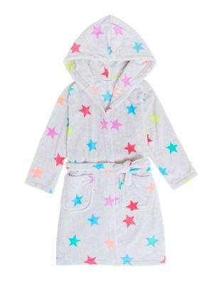 M&S Girls Fleece Star Dressing Gown (6-16 Yrs)