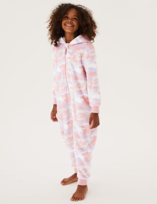 

M&S Collection Pijama de una pieza polar de camuflaje (6-16 años) - Light Grey Mix, Light Grey Mix