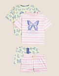 2pk Pure Cotton Butterfly Short Pyjama Sets (6-16 Yrs)