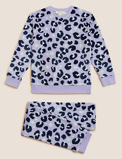 Velour Leopard Lounge Pyjama Set