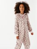 Pijama de una pieza con capucha de leopardo (6-16&nbsp;años)