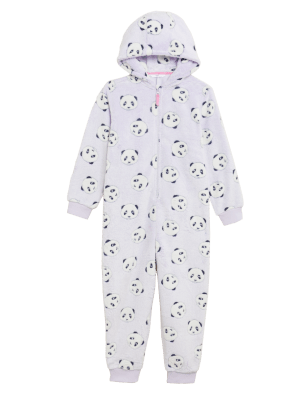 

Girls M&S Collection Panda Fleece Onesie (6-16 Yrs) - Lilac Mix, Lilac Mix