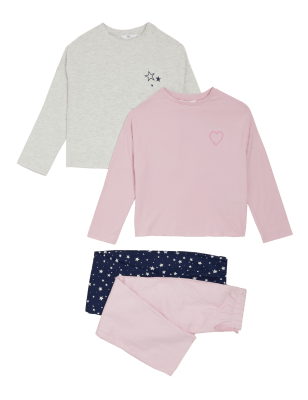 

M&S Collection Pack de 2 pijamas estampados 100% algodón (6-16 años) - Multi, Multi