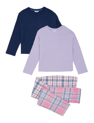 

Girls M&S Collection 2pk Pure Cotton Checked Pyjama Sets (6-16 Yrs) - Multi, Multi