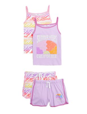 

Girls M&S Collection 2pk Pure Cotton Patterned Short Pyjama Sets (6 -16 Yrs) - Lilac Mix, Lilac Mix