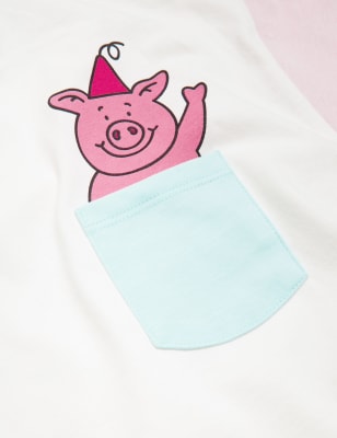 

M&S Collection Kurzer Schlafanzug aus reiner Baumwolle mit Percy Pig™-Motiv (2-16 J.) - Blue Mix, Blue Mix