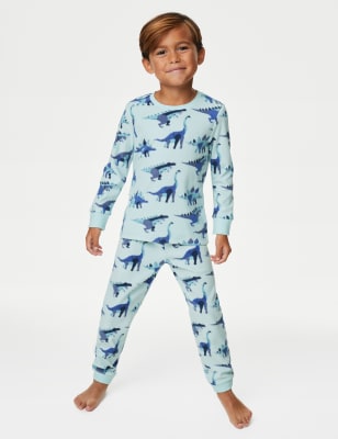 Pyjama bleu motif dinosaure enfant garçon