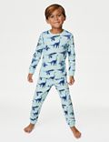 Fleece pyjama met dinosaurusmotief (1-8 jaar)