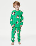 Fleece Penguin Christmas Pyjamas 1 8 Yrs