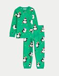 Fleece Penguin Christmas Pyjamas (1-8 Yrs)