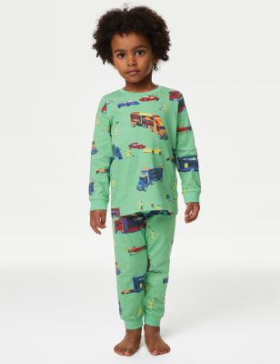 Pure Cotton Transport Print Pyjamas (1-8 Yrs)