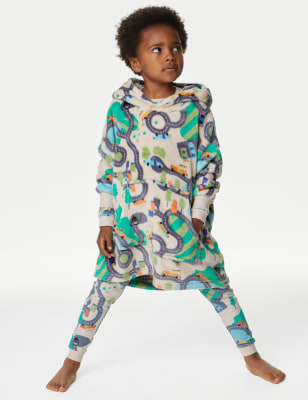 

M&S Collection Sudadera con capucha polar maxi con diseño de medios de transporte (3-8 años) - Calico, Calico