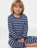 Zuiver katoenen pyjama met streepmotief (1-8 jaar)