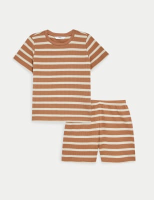 

Boys M&S Collection Pure Cotton Striped Short Pyjama Set (1-8 Yrs) - Neutral, Neutral